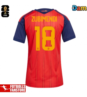 Spanien Martin Zubimendi #18 Hemmatröja Dam VM 2026 Kortärmad